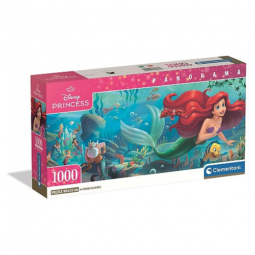 Disney Princess Ariel 1000-piece Panorama Compact Puzzle Clementoni