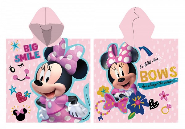 Disney Minnie  Smile beach towel poncho 55x110 cm (Fast Dry)