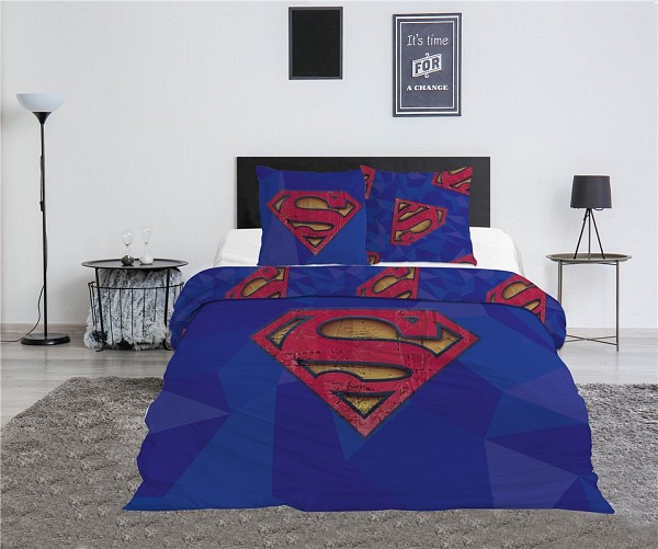 Superman Blue double, double duvet cover 240×220cm, 65x65 cm