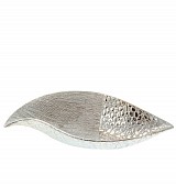 Κεραμική Ασημί Διακοσμητική Πιατέλα με Μύτες Σφυρήλατη