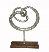 Μεταλλικός Διακοσμητικός Στρόβιλος Σε Ξύλινη Βάση