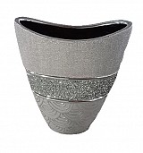 Κεραμικό Διακοσμητικό Βάζο Ζαχαρί/Ασημί Πλακέ H2631M-DJ18C