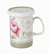 Πορσελάνινη Κούπα Με Καπάκι Floral Paris Roses Μ33460-5