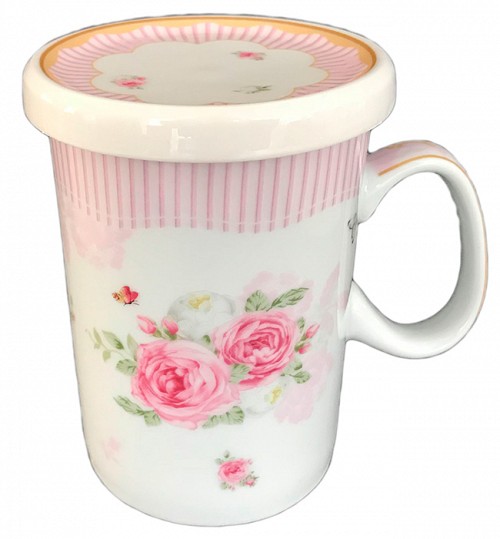 Πορσελάνινη Κούπα Με Καπάκι English Porcelain Floral Flowers