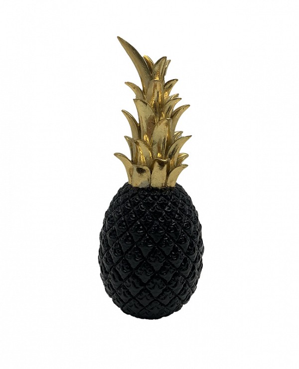 Διακοσμητικός Ανανάς Polyresin Χρυσός-Μαύρος 11.5x11.5x28cm