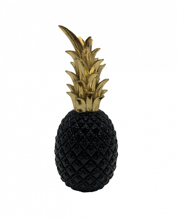 Διακοσμητικός Ανανάς Polyresin Χρυσός-Μαύρος 9.5x9.5x24cm