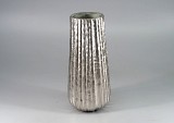Διακοσμητικό Μεταλλικό  Βάζο Σωλήνας Ασημί 33x15cm