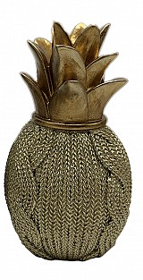 Διακοσμητικός Ανανάς Polyresin Light Green- Χρυσός 9x9x15εκ