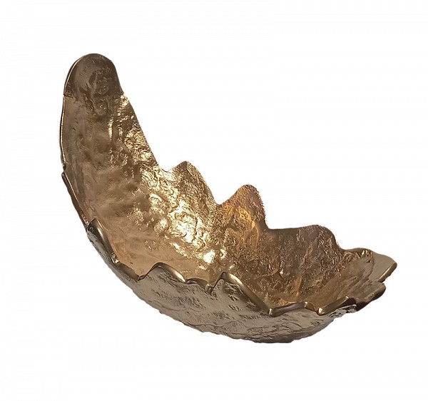 Διακοσμητική Χρυσή Φρουτιέρα Μεταλλική 39x19εκ.