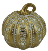 Διακοσμητική Πολυεστερική Κολοκύθα Χρυσή -Ασημί 15x15x14.5cm