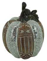 Διακοσμητική Πολυεστερική Κολοκύθα Ασημί - Καφέ 16x16x21cm