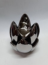 Κεραμικό Διακοσμητικό Ασημί Νούφαρο  13x13x19cm