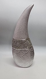 Κεραμικό Διακοσμητικό Ασημί Βάζο Φλόγα  11x9.5x27.5cm