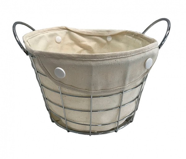 Ψωμιέρα στρογγυλή υφασμάτινη με μεταλλική βάση