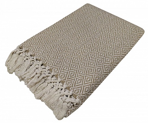 Ριχτάρι ΚΟΜΒΟΣ Βαμβακερό 2θ 190x250 Diamond Μπεζ