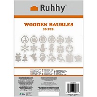 Wooden baubles - 20pcs Ruhhy
