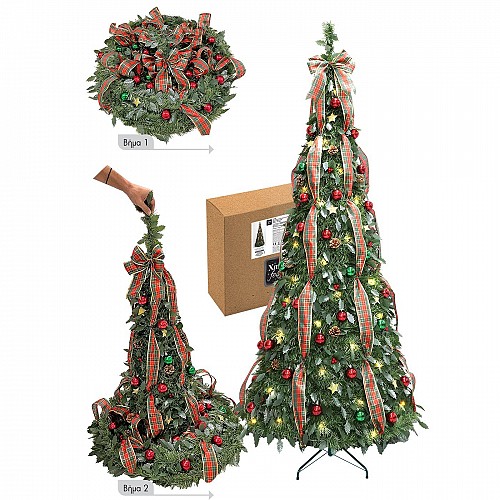 Δέντρο pop up με Στολισμό & led 180cm 180cm ~ø76cm Xmasfest 1133520