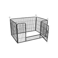 FEANDREA Puppy Playpen, Dog Enclosure, Pet Exercise Panels, Gray PPK04GY