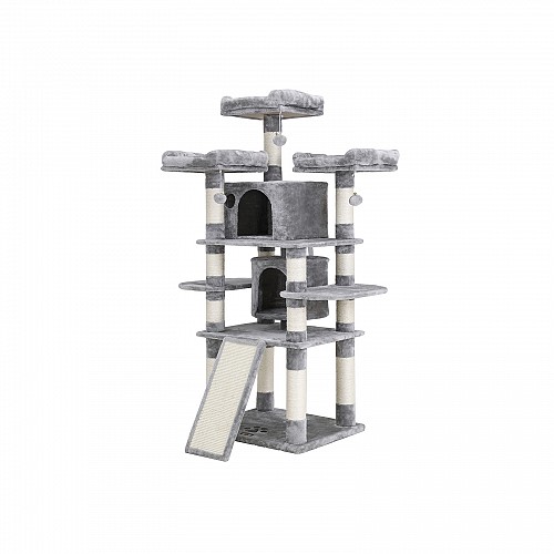 FEANDREA Cat Tree, Large Cat Tower, 172 cm, Light Grey PCT18W