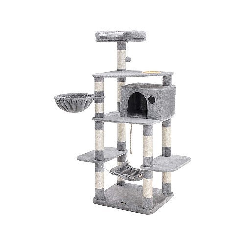FEANDREA Cat Tree, Play Tower 164 cm, Light Grey PCT99W