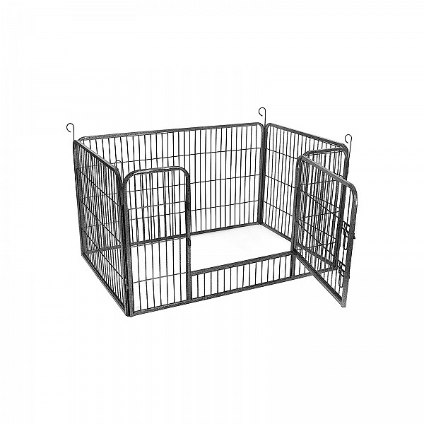FEANDREA Puppy Playpen, Dog Enclosure, Pet Exercise Panels, Gray PPK04GY