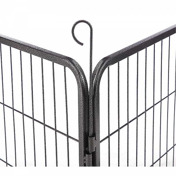 FEANDREA Puppy Playpen, Dog Enclosure, Pet Exercise Panels, Gray PPK04GY