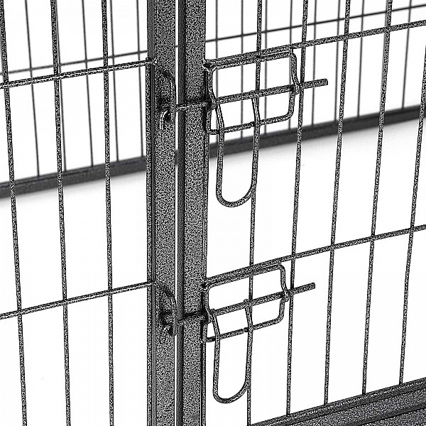 FEANDREA Puppy Playpen, Dog Enclosure, Pet Exercise Panels, Gray PPK04GY